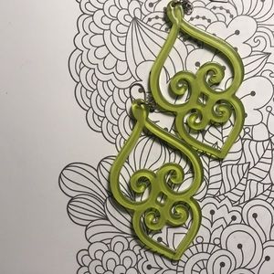 Lime green acrylic earrings